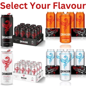 Dragon Original Energy Drink High Caffeine Content & Taurine Tasty All Flavours - Picture 1 of 28