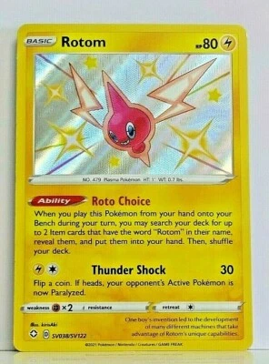 Rotom SV038/SV122 Shinny Holo Rare Pokemon Shining Fates NM/M - Image 1 of 3