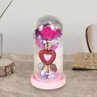 Forever Rose Flower in Dome Glass Valentine Decor Valentines Day Gifts LED
