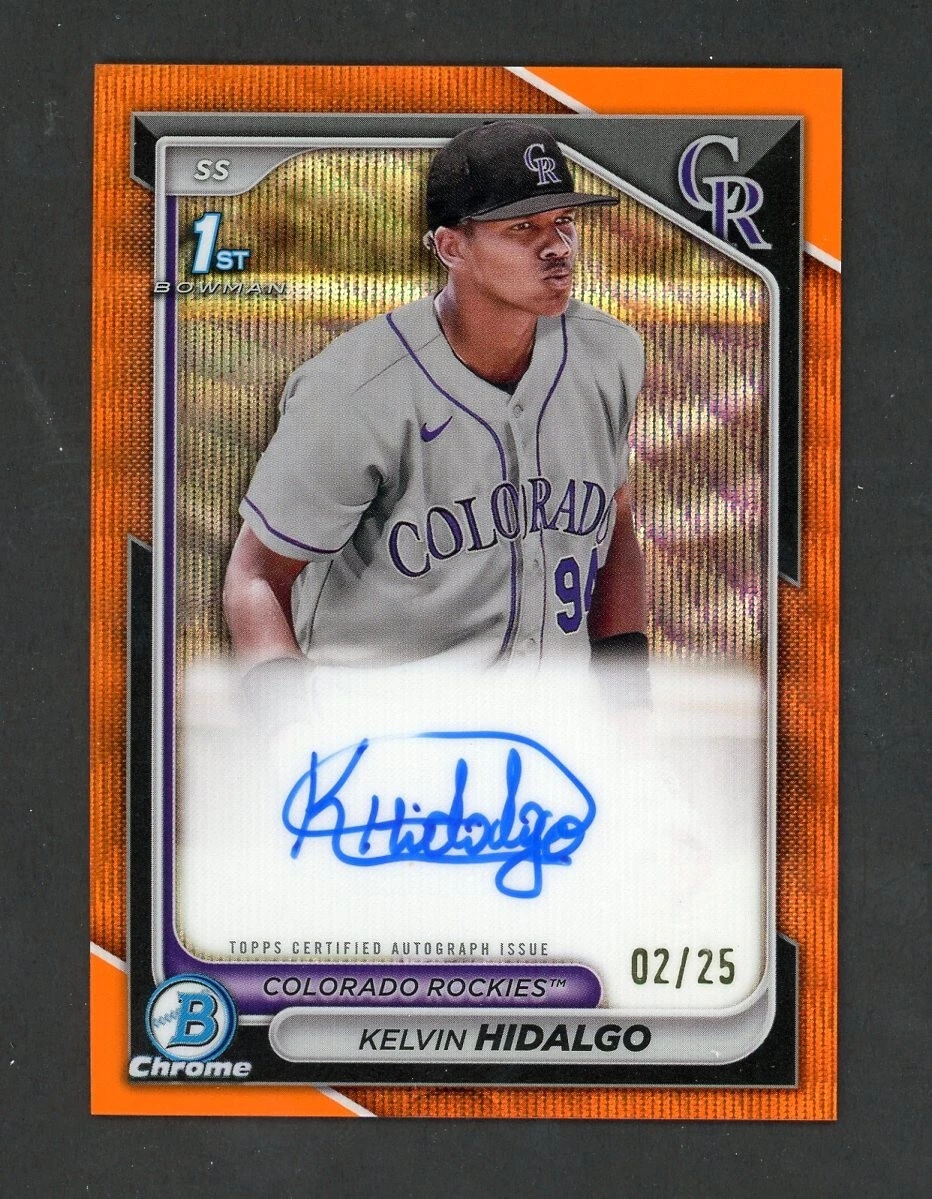 2024 Bowman Chrome 1st Kelvin Hidalgo Orange Wave Auto /25 Rookies