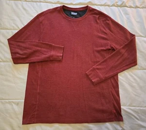 Levis Thermal Shirt Mens XL Dark Red Crew Neck Long Sleeve Stretch Casual Work - Picture 1 of 16