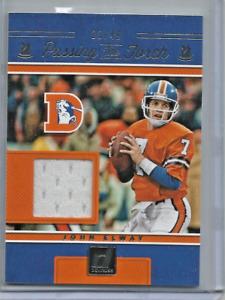 John Elway-Paxton Lynch 2017 Panini Elite Passing the Torch Game Used Jersey #49