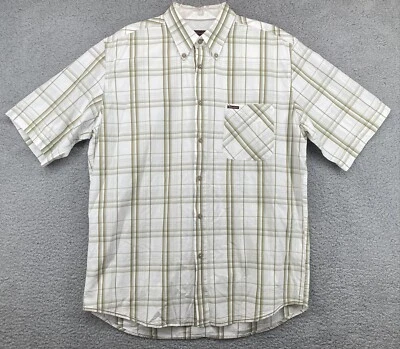 Marlboro Classics Men’s XL Button Down Shirt White Green Plaid - Image 1 of 4