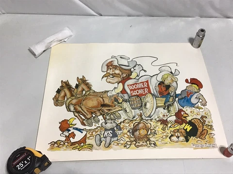 Oklahoma Sooners 1975 Print Poster Big 8 Conference OU Cover