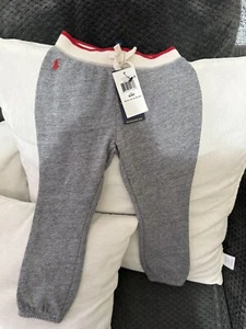 Polo Ralph Lauren Boys Sweatpants Grey & Red New Size 4T - Picture 1 of 3