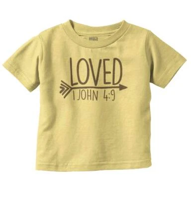 Christian Religious Scripture Loved John 4:9 Toddler Girl Youth T Shirt For Kids - Image 1 of 4