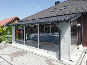 TERRASSENVERKLEIDUNG, TERRASSENPLANE, PLANE PVC,GARTEN, WINTERGARTEN 680g/m²,1m² - Bild 1 von 12