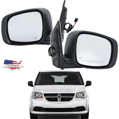 Side Mirror For 2011-2020 Dodge Grand Caravan Heated Manual Fold Texture Black - Image 1 of 4