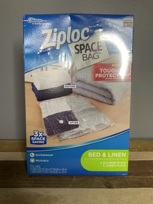 Ziploc Bolsas Espaciales Ropa 2 Med/3 Lg Impermeable Hermético Reutilizable Sellado Foto 1 de 4