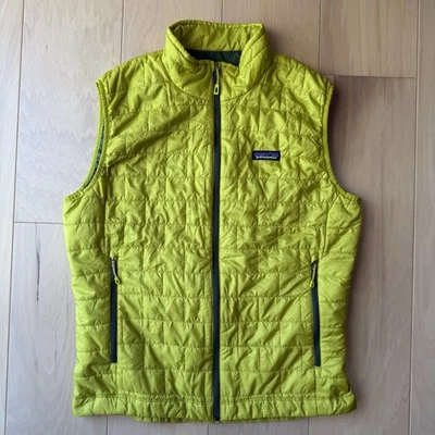 Patagonia Nano Puff Vest M Neon Green Insulated Full Zip Minimalist Outerwear - Image 1 of 4