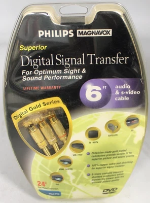 Philips Magnavox Superior Cable de Transferencia de Señal Digital Audio y S-Video 6 Pies Foto 1 de 4