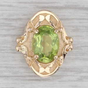 1.27ct Peridot Solitaire Slide Bracelet Charm 14k Yellow Gold Richard Glatter - Picture 1 of 5