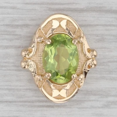 1.27ct Peridot Solitaire Slide Bracelet Charm 14k Yellow Gold Richard Glatter - Image 1 of 4