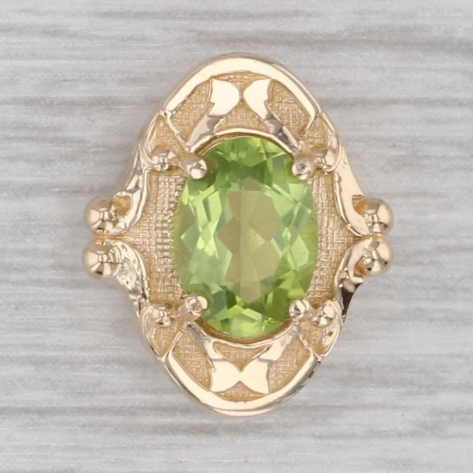 1.27ct Peridot Solitaire Slide Bracelet Charm 14k Yellow Gold Richard Glatter - Image 1 of 4