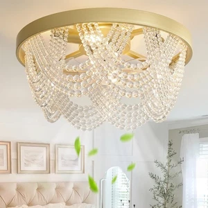 Ventilador de Techo Boho de 20 Pulgadas con Luz, Ventiladores de Techo Bohemios con Luces Control Remoto... - Imagen 1 de 9