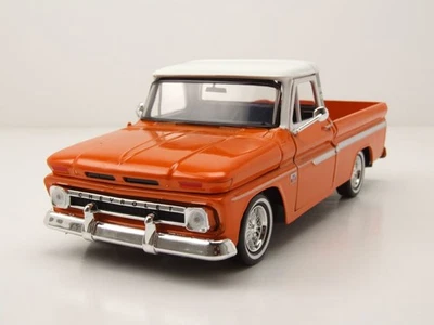 Chevrolet C10 Fleetside Pick Up 1966 Orange Modèle Auto 1:24 MotorMax - Photo 1/4