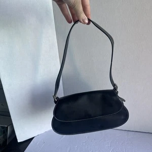 vintage liz claiborne purse black leather handbag - Picture 1 of 3