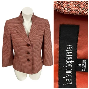 LeSuit Blazer Womens Sz 8 Orange Jacket Officecore Corpcore Career Boardroom - Picture 1 of 18