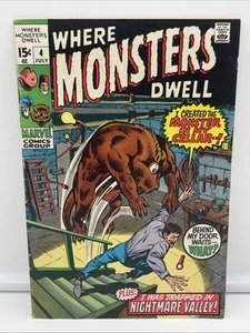 Where Monsters Dwell #4 julio 1970 en muy buen estado - Imagen 1 de 9