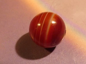 ANTIKE SULEMANI BRAUN WEISS GEBÄNDERTER ACHAT RUND MITTIG GEBÄNDERTE PERLE 10,9 MM - Bild 1 von 5