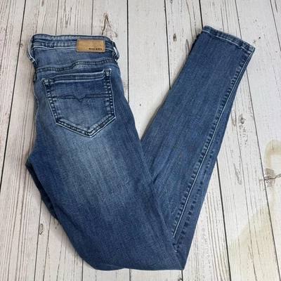 Diesel Skinzee-Low Super Slim Skinny Low Waist Low Rise Jeans Womens 28x32 Blue - Image 1 of 4