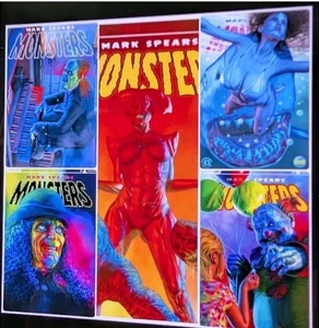 JUEGO DE 5 LÁMINAS HOLOFOIL EXCLUSIVAS SDCC MARK SPEARS MONSTERS 2025 - Imagen 1 de 6