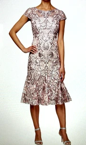 Alex Evenings Damen wadenlang bestickt Cocktail Godets Größe 12 Einzelhandel 245 $ - Bild 1 von 9