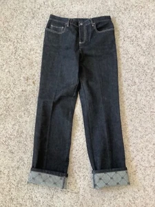 RALPH LAUREN Women's Black Denim DESIGNER JEANS Size 12 RL Logo 32 x 33 - Picture 1 of 8