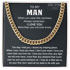 To My Man Cuban Chain Necklace Stainless Steel Gifts For Him Husband Boyfriend