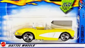 Hot Wheels gelb & weiß 1958 Chevy Cabrio Corvette Serie #69 3-Speichen - Bild 1 von 8