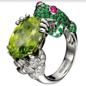 Zircon Men Full Diamond Size 6-10 Popular Hand Jewelry Frog Ring - Bild 1 von 4