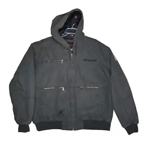 Snap On Herren Jacke Mantel Duck Canvas Kapuze grau Stepp gefüttert Chore Gr. 2XL - Bild 1 von 14