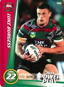 2014 South Sydney Rabbitohs NRL Premiers Power Play Card - Luke Burgess - Bild 1 von 3
