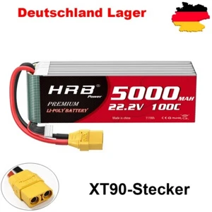HRB 6S 5000mAh 22,2V XT90 100C LiPo Batterie für RC Drohne Auto Flugzeug Boat DE - Bild 1 von 8