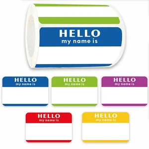 Colorful Hello My Name Is Name Tags Stickers for Office School Pack of 300 - Picture 1 of 12