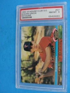 PSA 8 1992 Topps Stadium Club S.E. Skydome Shawn Green Rookie Card RC #67 NM/MT! - Picture 1 of 3