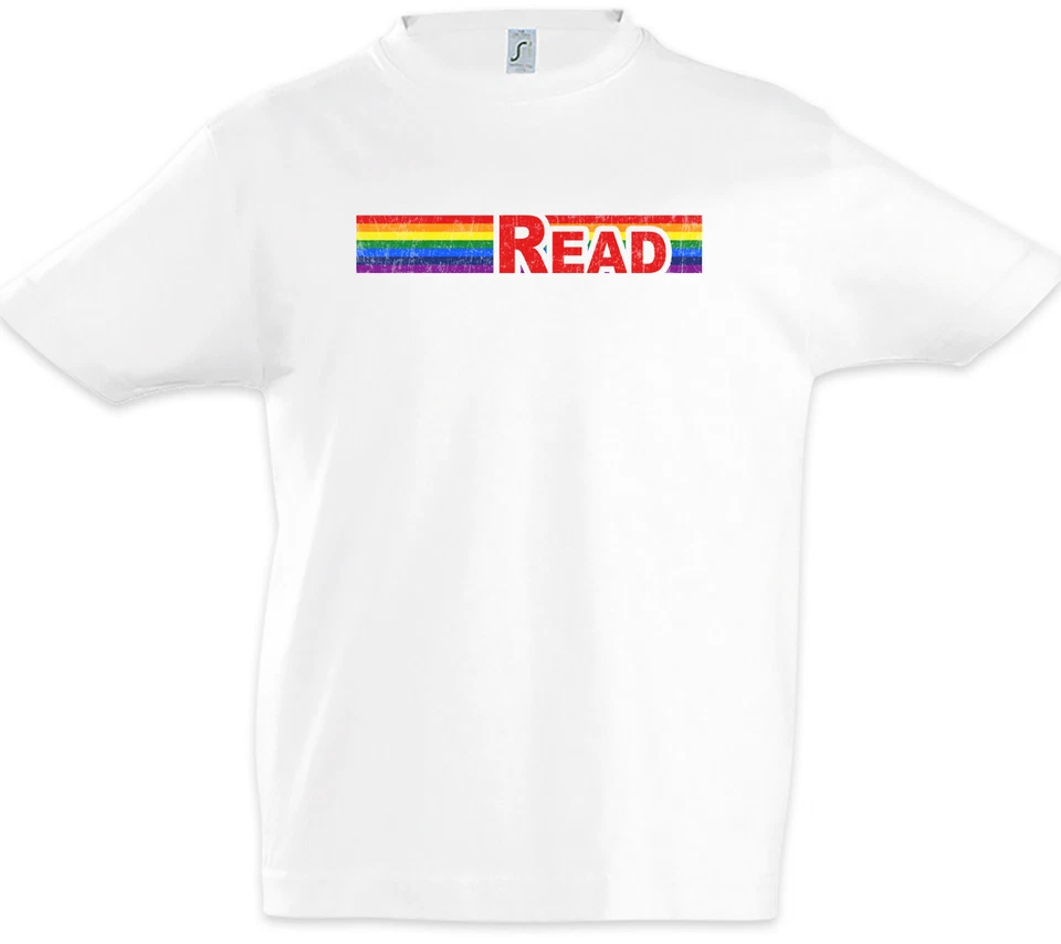 Camiseta Rainbow Read Niños Niños Divertida Gay Lesbianas Lesbianas Gays Amor Igualdad de Derechos Foto 1 de 1