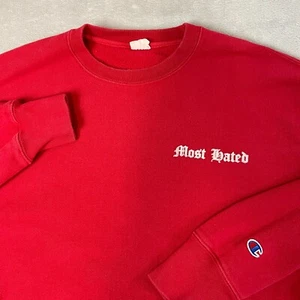 Vintage 90s Champion Reverse Weave Sweater Herren XL Rot Most Hated Sweatshirt - Bild 1 von 6