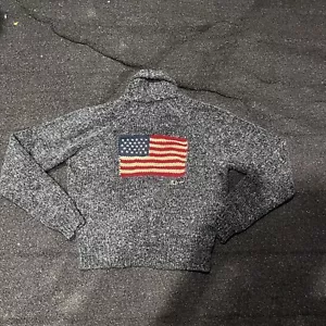 Vintage Polo Sport Sportler Ralph Lauren Wolle 99’ amerikanische Flagge Schal groß - Bild 1 von 8