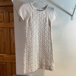 Baby Gap Cream Ivory Cable Knit Cotton Blend Sweater Dress Size 5 Yr - Picture 1 of 13