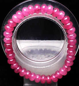 8,5*8,5*5 mm Natürlicher Rosenquarz Kristall Edelstein Armreif Armband Madagaskar - Bild 1 von 6
