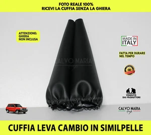 Cuffia Cambio Fiat Panda Hobby Leva Marce Similpelle kit set nero per auto in da - Foto 1 di 2