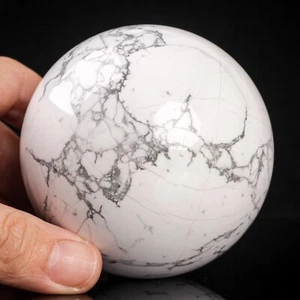 691g77mm Large Howlite Sphere Crystal Ball Natural Quartz Healing Stone Chakra - Picture 1 of 12