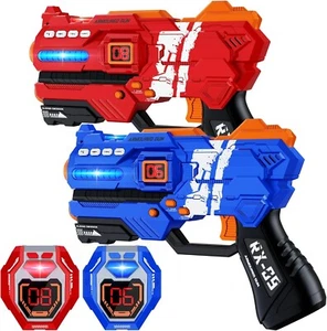 Pistole Laser Tag Set di 2 Laser Tag con Display Punteggio LED Digitale Gilet per Adolescenti - Foto 1 di 7