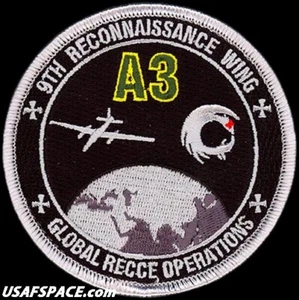 USAF 9A ALA RICOGNIZIONE - U-2 - A3 - GLOBAL RECCE OPERATIONS - PATCH VEL - Foto 1 di 3