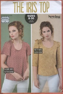 Nuevo patrón de costura simple para el iris Top manga aleteada volantes tallas 8-30 - Imagen 1 de 8