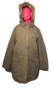Lands End Daunenjacke mit Kapuze Größe Large 14-16 Wintermantel braun neu ohne Etikett - Bild 1 von 9