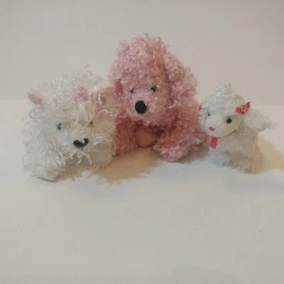 Ganz Webkinz Lil Kinz White Terrier And lil-kinz Pink Poodle Ty Ponchi Poo Dogs - Image 1 of 4