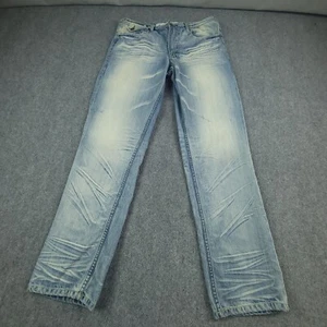 AKOO Brand Jeans womens 36 (35x33 Actual) Distressed acid Wash Y2K Grunge - Picture 1 of 10