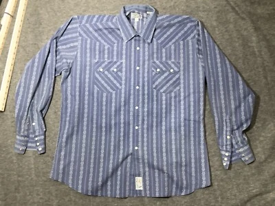 Camisa Occidental Ajustada Panhandle Azul Para Hombres XL Perla A Presión Floral Vaquero Manga Larga Foto 1 de 4